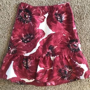Ann Taylor 100% silk floral skirt sz 4